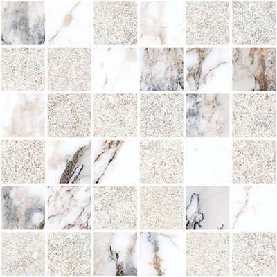 Marble-Stone Белый Матовая-Лаппатированная Ректификат (5х5) 30х30